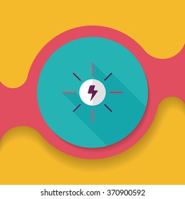 Environmental protection concept flat icon with long shadow,eps10; solar energy; saving energy