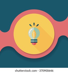 Environmental protection concept flat icon with long shadow,eps10; Saving energy, turning off lights