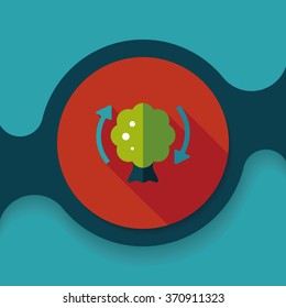 Environmental protection concept flat icon with long shadow,eps10; Protect our forests and ecological plant.