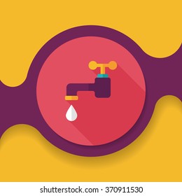 Environmental protection concept flat icon with long shadow,eps10; Conserve water, protect the environment.