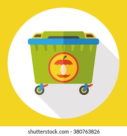 Environmental protection concept flat icon; recycled garbage