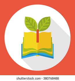 Environmental protection concept flat icon; recycle book