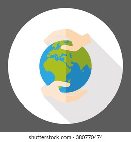 Environmental protection concept flat icon; Protect our earth