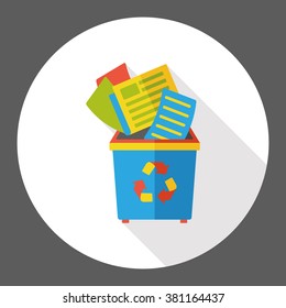 Environmental protection concept flat icon; recycled garbage