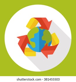 Environmental protection concept flat icon; Protect our earth
