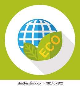 Environmental protection concept flat icon; Protect our earth