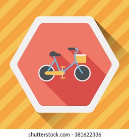 Environmental protection concept flat icon with long shadow,eps10; More cycling to reduce emissions