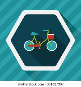 Environmental protection concept flat icon with long shadow,eps10; More cycling to reduce emissions