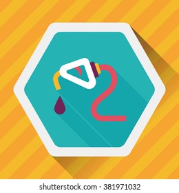 Environmental protection concept flat icon with long shadow,eps10; Reduce the use of gasoline, reduce air pollution