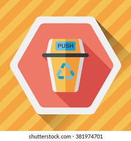 Environmental protection concept flat icon with long shadow,eps10, Doing recycle to protect our environment; recycled garbage