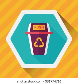 Environmental protection concept flat icon with long shadow,eps10, Doing recycle to protect our environment; recycled garbage