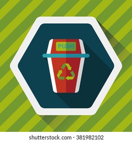 Environmental protection concept flat icon with long shadow,eps10, Doing recycle to protect our environment; recycled garbage