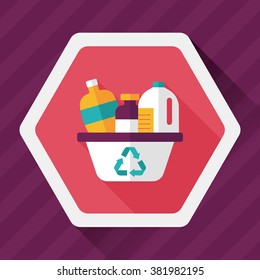 Environmental protection concept flat icon with long shadow,eps10; No chemical additives cleaners.