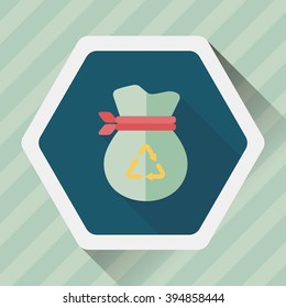 Environmental protection concept flat icon with long shadow,eps10, Doing recycle to protect our environment