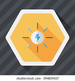 Environmental protection concept flat icon with long shadow,eps10; solar energy; saving energy