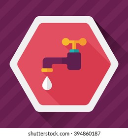 Environmental protection concept flat icon with long shadow,eps10; Conserve water, protect the environment.