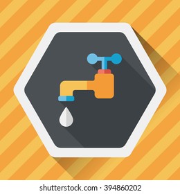 Environmental protection concept flat icon with long shadow,eps10; Conserve water, protect the environment.