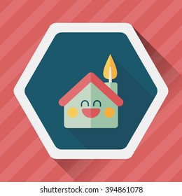 Environmental protection concept flat icon with long shadow,eps10; greenhouses; green house