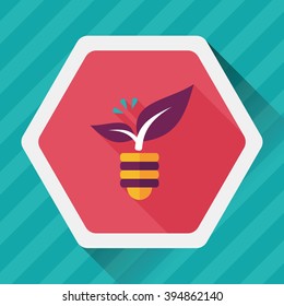 Environmental protection concept flat icon with long shadow,eps10; Saving energy, turning off lights