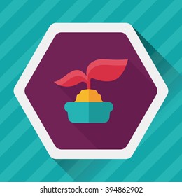 Environmental protection concept flat icon with long shadow,eps10; Protect our forests and ecological plant.