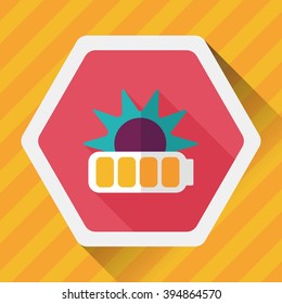 Environmental protection concept flat icon with long shadow,eps10; solar energy; saving energy