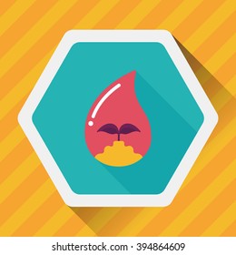 Environmental protection concept flat icon with long shadow,eps10; Conserve water, protect the environment.