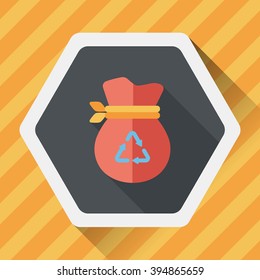 Environmental protection concept flat icon with long shadow,eps10, Doing recycle to protect our environment