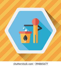 Environmental protection concept flat icon with long shadow,eps10, Doing recycle to protect our environment