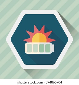 Environmental protection concept flat icon with long shadow,eps10; solar energy; saving energy