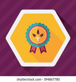Environmental protection concept flat icon with long shadow,eps10; Environmental Award
