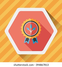 Environmental protection concept flat icon with long shadow,eps10; Environmental Award