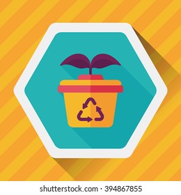 Environmental protection concept flat icon with long shadow,eps10; Protect our forests and ecological plant.