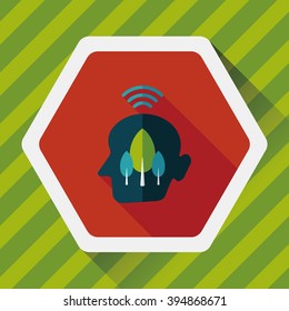 Environmental protection concept flat icon with long shadow,eps10; Protect our forests and ecological plant.
