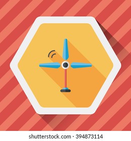 Environmental protection concept flat icon with long shadow,eps10; wind energy; saving energy; renewable energy