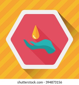 Environmental protection concept flat icon with long shadow,eps10; Conserve water, protect the environment.