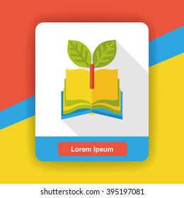 Environmental protection concept flat icon; recycle book