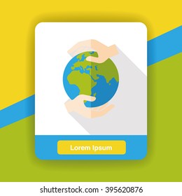 Environmental protection concept flat icon; Protect our earth