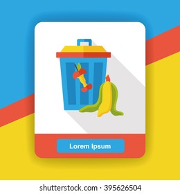 Environmental protection concept flat icon; recycled garbage
