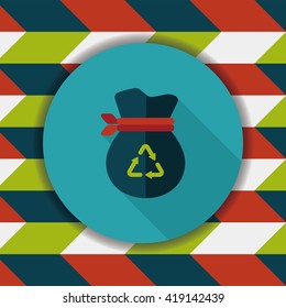 Environmental protection concept flat icon with long shadow,eps10, Doing recycle to protect our environment