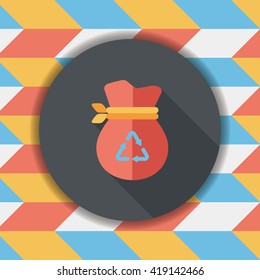 Environmental protection concept flat icon with long shadow,eps10, Doing recycle to protect our environment