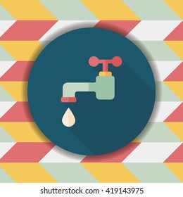 Environmental protection concept flat icon with long shadow,eps10; Conserve water, protect the environment.