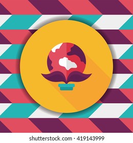 Environmental protection concept flat icon with long shadow,eps10; Protect our environment, protect our planet