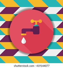 Environmental protection concept flat icon with long shadow,eps10; Conserve water, protect the environment.