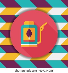 Environmental protection concept flat icon with long shadow,eps10; Reduce the use of gasoline, reduce air pollution