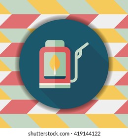 Environmental protection concept flat icon with long shadow,eps10; Reduce the use of gasoline, reduce air pollution