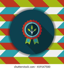 Environmental protection concept flat icon with long shadow,eps10; Environmental Award