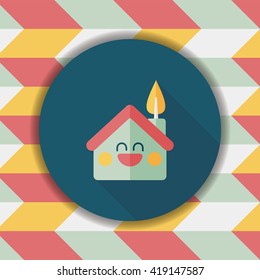Environmental protection concept flat icon with long shadow,eps10; greenhouses; green house