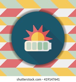 Environmental protection concept flat icon with long shadow,eps10; solar energy; saving energy