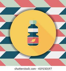Environmental protection concept flat icon with long shadow,eps10; Recycled water bottle