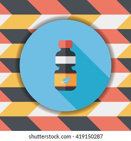 Environmental protection concept flat icon with long shadow,eps10; Recycled water bottle
